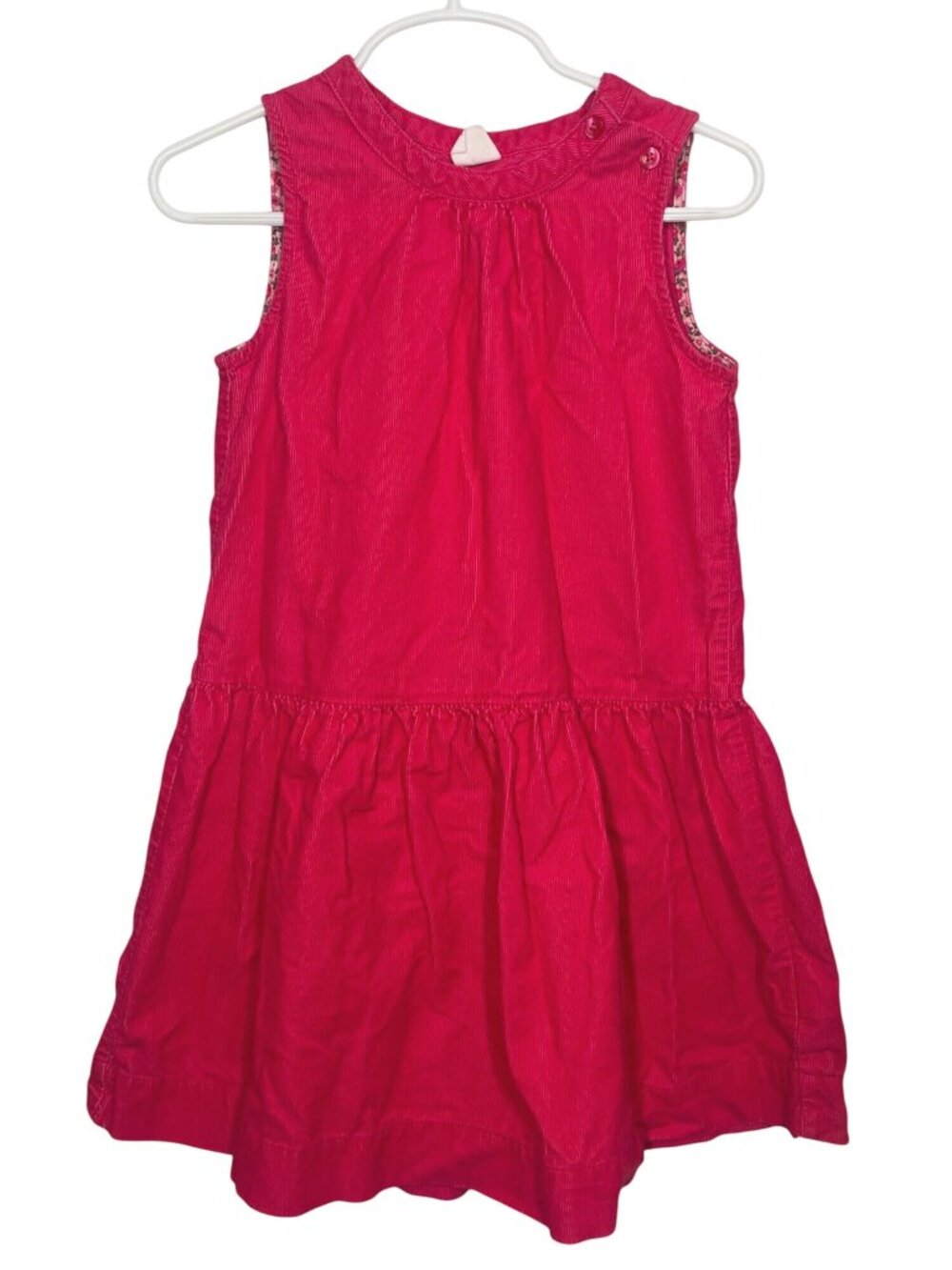 Baby GAP Girls Corduroy Dress Size 5 Pink Sleeveless Ruffle Toddler